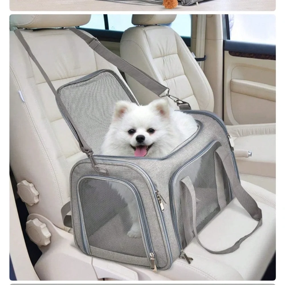 Foldable Gray Small Pet Carrier